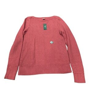 NWT! L.L.Bean Women's Basket Weave Boatneck Sweater Rosewood Small